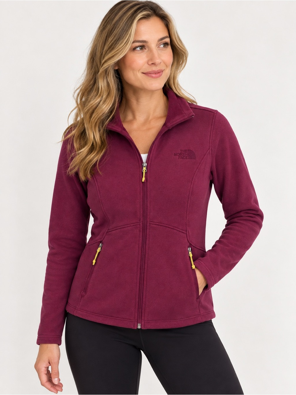 The North Face Women’s Softshell Jacket Small Plum Burgundy Full Zip Fleece Line